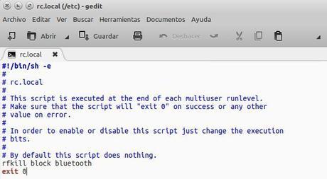 Cómo desactivar Bluetooth inicio Ubuntu