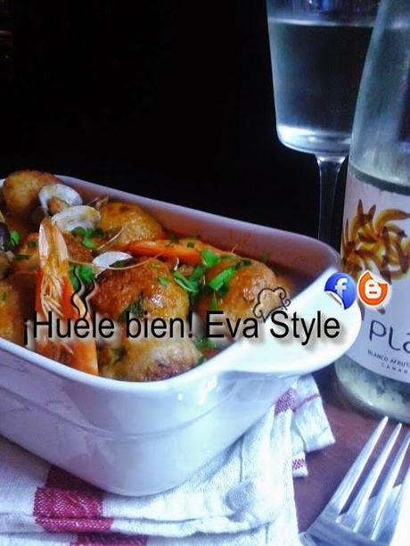 Albóndigas con mariscos