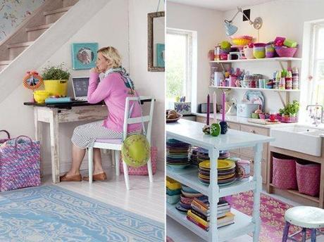 estilo nórdico femenino Estilo nórdico colorido y muy alegre decoración salones y comedores decoración pasteles decoración muchos colores decoración femenina decoración accesorios muchos colores blog decoracion interiores 