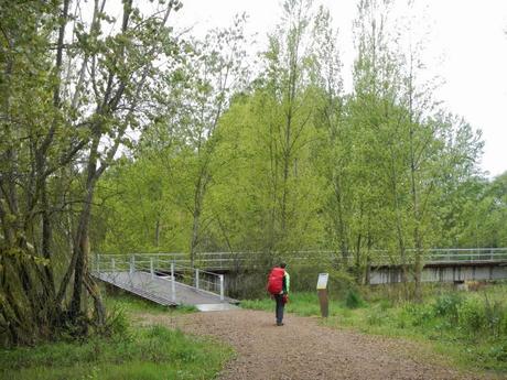 Pasarela para peregrinos sobre el Río Porma. Puente Villarente (León)