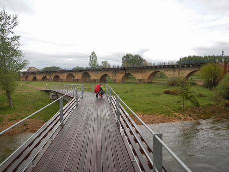 Pasarela para peregrinos sobre el Río Porma. Puente Villarente (León)