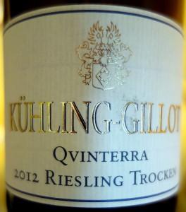 Kühling Gillot Qvinterra riesling trocken 2012