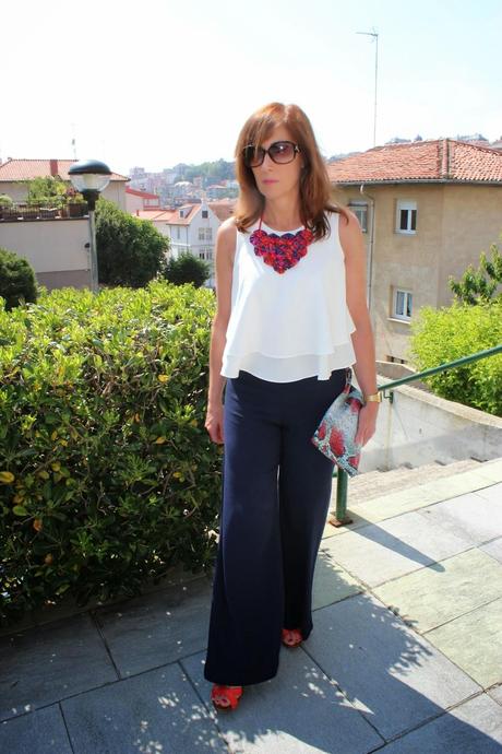 MIS LOOKS - TOP BLANCO Y PANTALÓN FLUIDO
