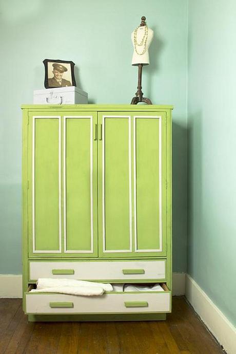 Armario pintado con chalk paint verde