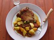 Chuletas cerdo salsa tomate aceitunas