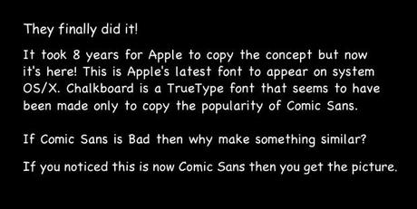 El amor - odio por la Comic Sans.