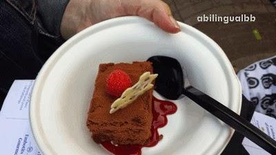 Enjoying tapas at las Ramblas de Barcelona. Yes, you can!