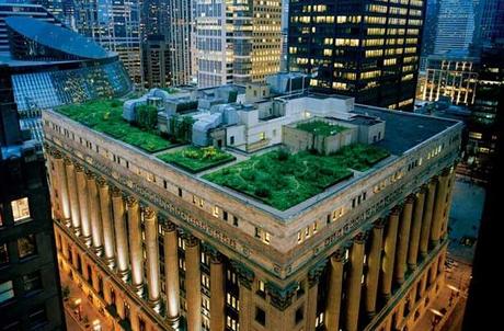 El impresionante techo verde del Ayuntamiento de Chicago, Illinois