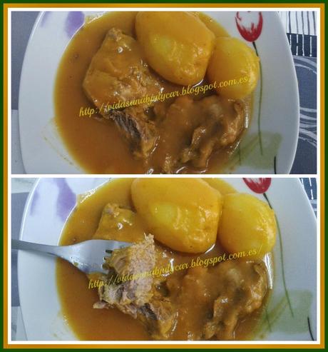 Cinta de lomo en salsa con patatas