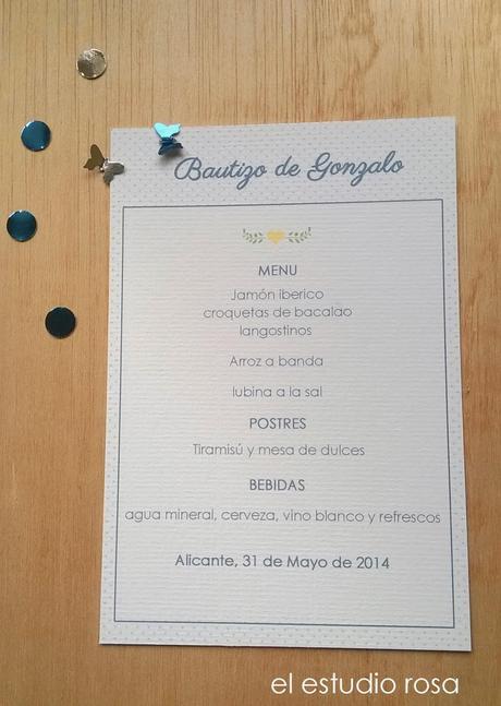 Papelería para el bautizo de Gonzalo