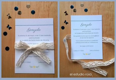 Papelería para el bautizo de Gonzalo