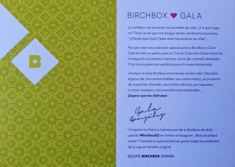 Birchbox abril 2014 Gala