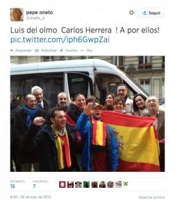 Pepe Oneto borró este twitt por verguenza tras el escándalo