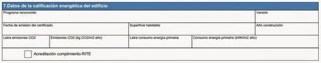 Registro certificado energético Aragón - Apartado 7 Anexo II