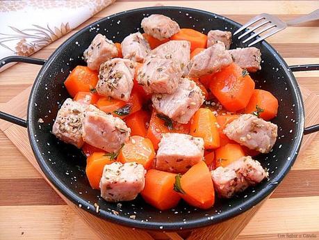 Ensalada tibia de zanahorias y atún