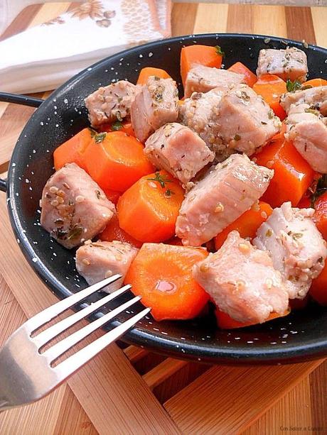 Ensalada tibia de zanahorias y atún