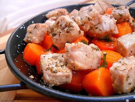 Ensalada tibia de zanahorias y atún