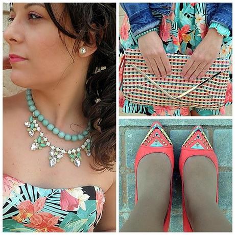 vestido tropical, stradivarius, primark, blanco, color, fashion blogger, palabra de honor, colorful, tropical dress, castellón, moda, blogger, blog de moda