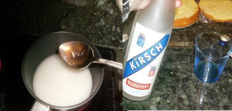 TARTA RELLENA DE CREMA, TRUFA Y NATA CON COBERTURA DE YEMA TARTA RELLENA DE CREMA, TRUFA Y NATA CON COBERTURA DE YEMA