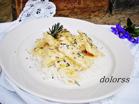 Pollo  a la crema con arroz basmati
