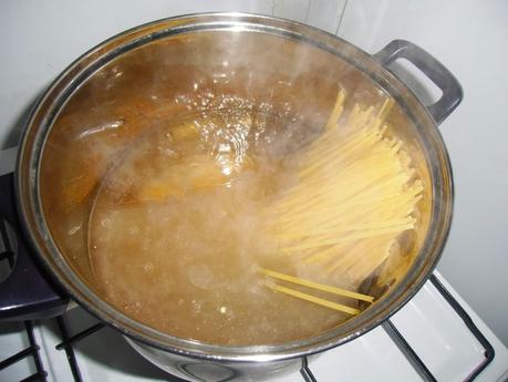 Tallarines con gambas