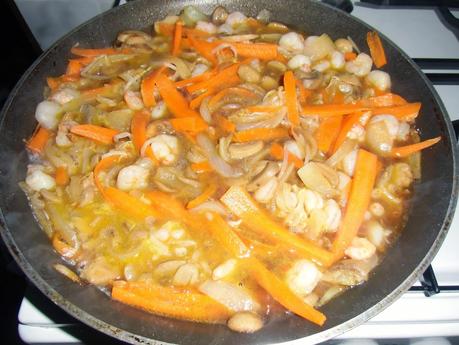 Tallarines con gambas