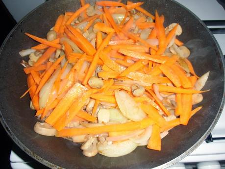 Tallarines con gambas