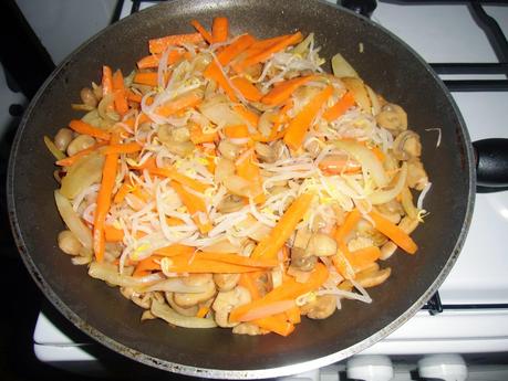 Tallarines con gambas