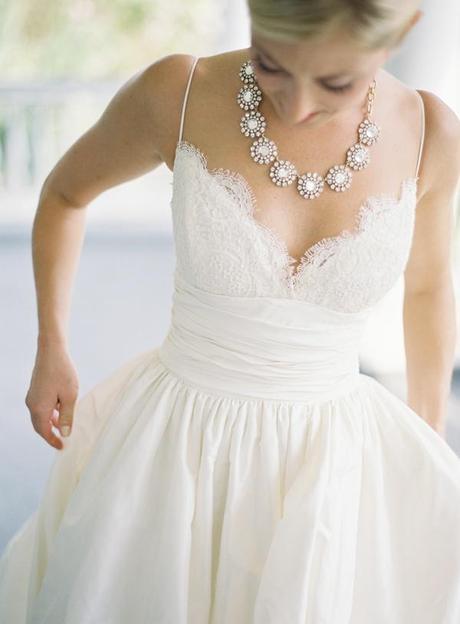 Vestido de novia con escote corazón