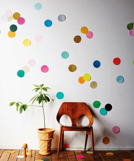 La idea del miércoles.....una pared con confettis