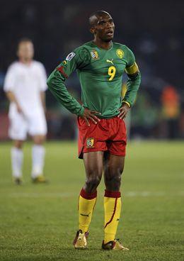 Samuel Eto'o con la selección de Camerún