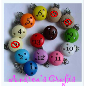 Colores a elegir indicando el numero correspondiente