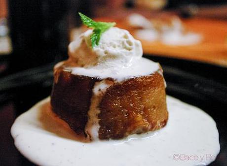 tatin de manzana con helado de hierbabuena frente cena maridaje sucapa