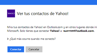 Importar contactos de Yahoo en Outlook