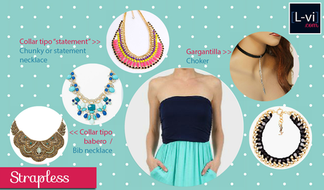 [How to: Necklines & Necklaces] Cuellos y Collares -Strapless-  L-vi.com