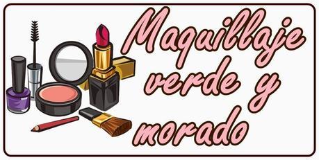 Maquillaje verde y morado Maquillaje verde y morado