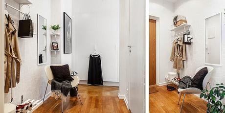 El encanto nórdico de un piso neutro en blanco y gris