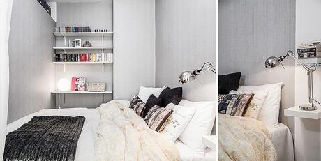 El encanto nórdico de un piso neutro en blanco y gris