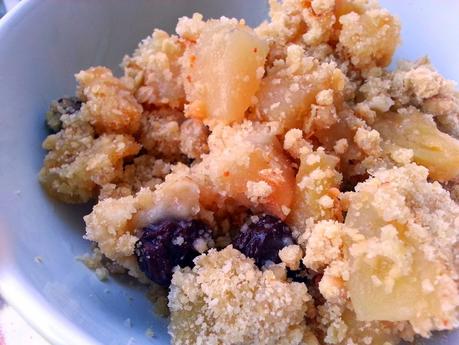 Crumble de manzana y pera