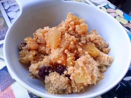 Crumble de manzana y pera
