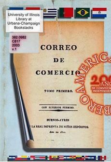 Periódico de Manuel Belgrano, con sello de la Universidad de Illinois En la versión original, el sello de la Universidad de Illinois figura en la página 2.
