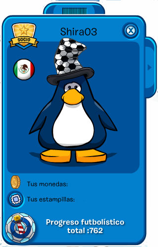 carta de jugador Códigos de Club Penguin: ¡Sombrero de Superfan de Fútbol