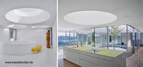 Dos vistas del interior de la casa Minimalista en Stuttgart