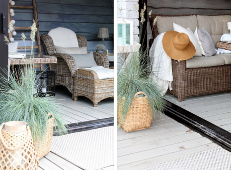 UNA TERRAZA EN RATTAN Y  BLUE GREEN + LOOK