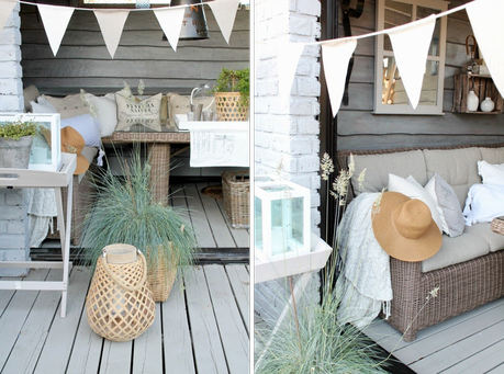 UNA TERRAZA EN RATTAN Y  BLUE GREEN + LOOK