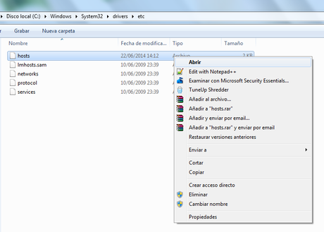 Bloquear el acceso a sitios web utilizando archivo hosts Bloquear el acceso a sitios web utilizando archivo hosts