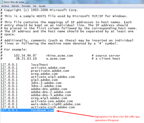 Bloquear el acceso a sitios web utilizando archivo hosts