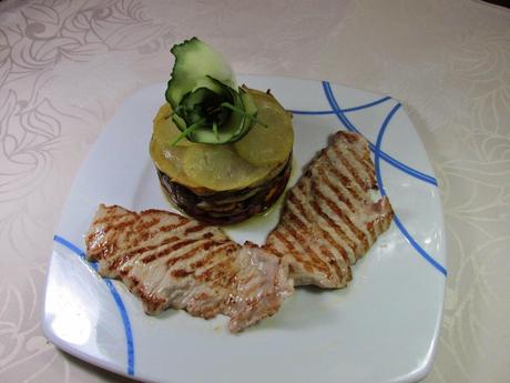 TIMBAL DE PIMIENTOS Y PATATAS