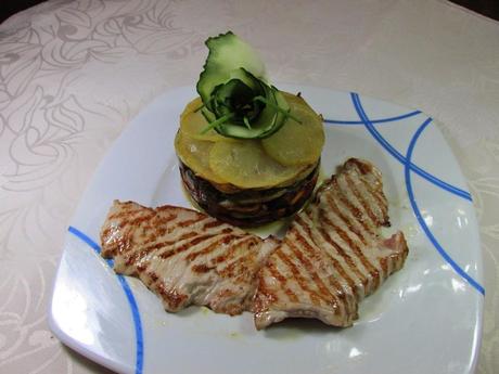 TIMBAL DE PIMIENTOS Y PATATAS