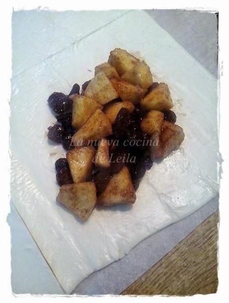 Apfeltasche, hojaldre relleno de manzana y pasas